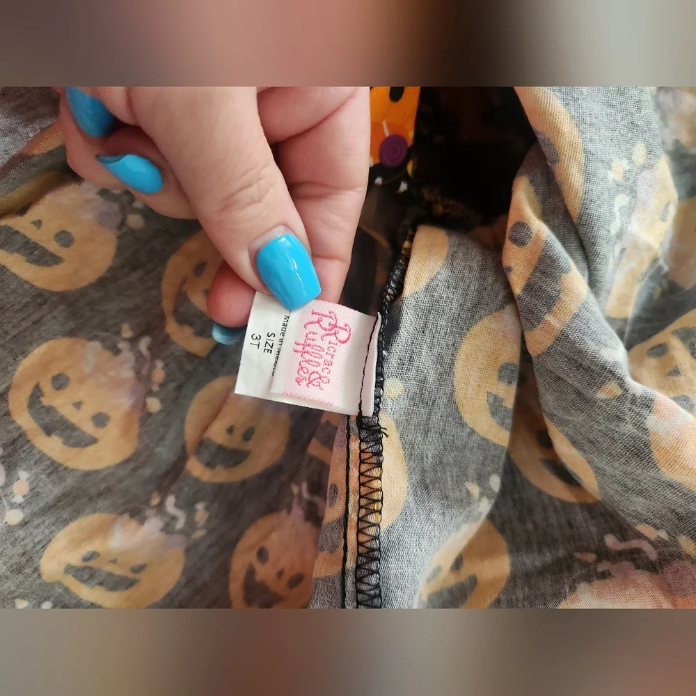 Pumpkin Print Kids Dress